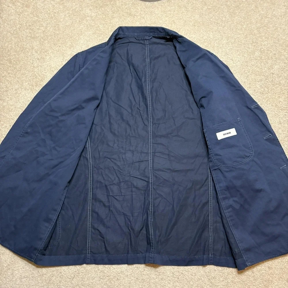 Buck Mason Carry On Jacket Mens Large Blue Cotton Tencel Unstructured Blazer Sui